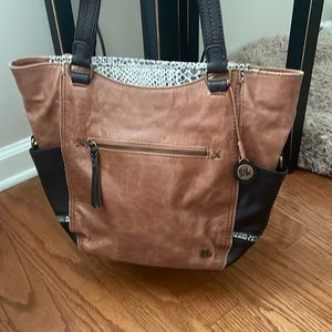 Brown and black tote from The Sak. Great used condition. Snakeskin accents.